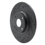 R1 2016-2025 Fiat 124 Spider Rear Left Drilled & Slotted Black Brake Rotor