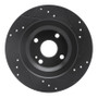 R1 2016-2025 Fiat 124 Spider Rear Left Drilled & Slotted Black Brake Rotor