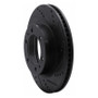 R1 05-23 Toyota Tacoma Front Right Drilled & Slotted Black Brake Rotor