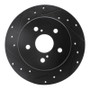 R1 2015-2025 Lexus NX200T Rear Left Drilled & Slotted Black Brake Rotor