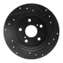 R1 2015-2025 Lexus NX200T Rear Left Drilled & Slotted Black Brake Rotor