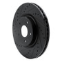 R1 2013-2025 Infiniti Q50 Front Left Drilled & Slotted Black Brake Rotor