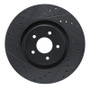 R1 2022-2025 Infiniti QX60 Front Left Drilled & Slotted Black Brake Rotor