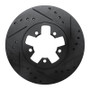 R1 1984-1989 Nissan 300ZX Front Right Drilled & Slotted Black Brake Rotor
