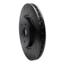 R1 2012-2025 Dodge Durango Front Left Drilled & Slotted Black Brake Rotor