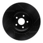 R1 2012-2025 Dodge Durango Front Left Drilled & Slotted Black Brake Rotor
