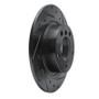 R1 2013-2016 Mini Cooper Countryman Rear Right Drilled & Slotted Black Brake Rotor