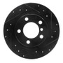 R1 2013-2016 Mini Cooper Countryman Rear Right Drilled & Slotted Black Brake Rotor