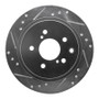 R1 89-96 Nissan 300ZX Turbo Rear Left Drilled & Slotted Silver Brake Rotor