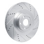 R1 2021-2025 Ford Mustang Mach-E Front Right Drilled & Slotted Silver Brake Rotor