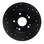 R1 2016-2025 Honda Civic Hatchback Rear Right Drilled & Slotted Black Brake Rotor