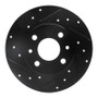 R1 2009-2019 Fiat 500 (Mexico) Rear Left Drilled & Slotted Black Brake Rotor