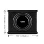 DS18 Single 12in Shallow Subwoofer and Enclosure 350 Watts RMS Sealed Black Carpet