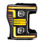 AlphaRex 17-19 Ford F-250/350/450/550  Super Duty PRO-Series Proj Headlights Black w/SeqSig & DRL