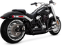 Vance & Hines 18-22 Harley Softail Wide Tire Shortshots Staggered Exhaust System - Black