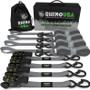 Rhino USA Medium Duty Ratchet Strap Tie-Down 4-Pack (Gray)