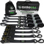 Rhino USA Medium Duty Ratchet Strap Tie-Down 4-Pack (Black)