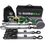 Rhino USA Heavy Duty Ratchet Tie-Downs 2-Pack (Gray) 1.6In X 8Ft