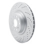 R1 12-21 Tesla Model X Rear Left Drilled & Slotted Geo-Carbon Rotor