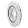 R1 12-21 Tesla Model X Rear Left Drilled & Slotted Geo-Carbon Rotor