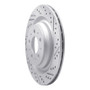 R1 17-25 Tesla Model Y Rear Right Drilled & Slotted Geo-Carbon Rotor