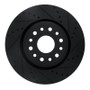 R1 19-25 Ram 1500 Front Right Drilled & Slotted Black Brake Rotor
