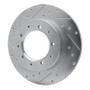 R1 74-16 Land Rover Range Rover Rear Left Drilled & Slotted Silver Brake Rotor