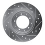 R1 74-16 Land Rover Range Rover Rear Left Drilled & Slotted Silver Brake Rotor
