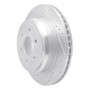 R1 16-24 Nissan Titan XD Rear Left Drilled & Slotted Silver Brake Rotor