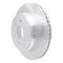 R1 16-24 Nissan Titan XD Rear Right Drilled & Slotted Silver Brake Rotor