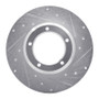 R1 74-99 Land Rover Defender 110 Front Right Drilled & Slotted Silver Brake Rotor