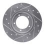 R1 74-99 Land Rover Defender 110 Front Right Drilled & Slotted Silver Brake Rotor