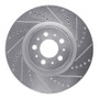 R1 04-07 Volvo V70 Front Right Drilled & Slotted Silver Brake Rotor
