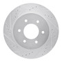 R1 16-24 Nissan Titan XD Front Left Drilled & Slotted Silver Brake Rotor