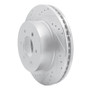 R1 16-24 Nissan Titan XD Front Left Drilled & Slotted Silver Brake Rotor