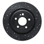 R1 20-25 Mercedes-Benz EQB 300 Rear Right Drilled & Slotted Black Brake Rotor