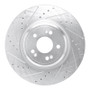 R1 21-25 Genesis GV70 Front Left Drilled & Slotted Silver Brake Rotor