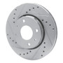 R1 00-04 Volvo S40 Front Left Drilled & Slotted Silver Brake Rotor