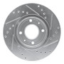 R1 00-04 Volvo S40 Front Left Drilled & Slotted Silver Brake Rotor
