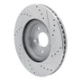 R1 13-25 Infiniti Q50 Front Left Drilled & Slotted Silver Brake Rotor