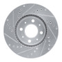 R1 93-95 Volvo 850 Front Right Drilled & Slotted Silver Brake Rotor