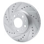 R1 91-95 Volvo 740 Front Left Drilled & Slotted Silver Brake Rotor