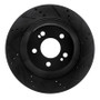 R1 15-21 Mercedes-Benz S550 Rear Right Drilled & Slotted Black Brake Rotor