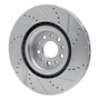R1 14-19 Fiat 500L Front Left Drilled & Slotted Silver Brake Rotor