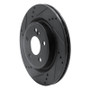 R1 14-19 Mercedes-Benz CLA250 Rear Left Drilled & Slotted Black Brake Rotor