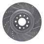 R1 14-19 Fiat 500L Front Right Drilled & Slotted Silver Brake Rotor