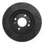 R1 12-17 Mitsubishi I-MIEV Front Right Drilled & Slotted Black Brake Rotor