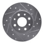 R1 13-19 Fiat 500E Rear Right Drilled & Slotted Silver Brake Rotor