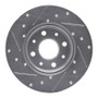 R1 13-19 Fiat 500E Rear Right Drilled & Slotted Silver Brake Rotor
