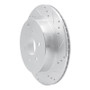 R1 05-12 Nissan Pathfinder Rear Right Drilled & Slotted Silver Brake Rotor